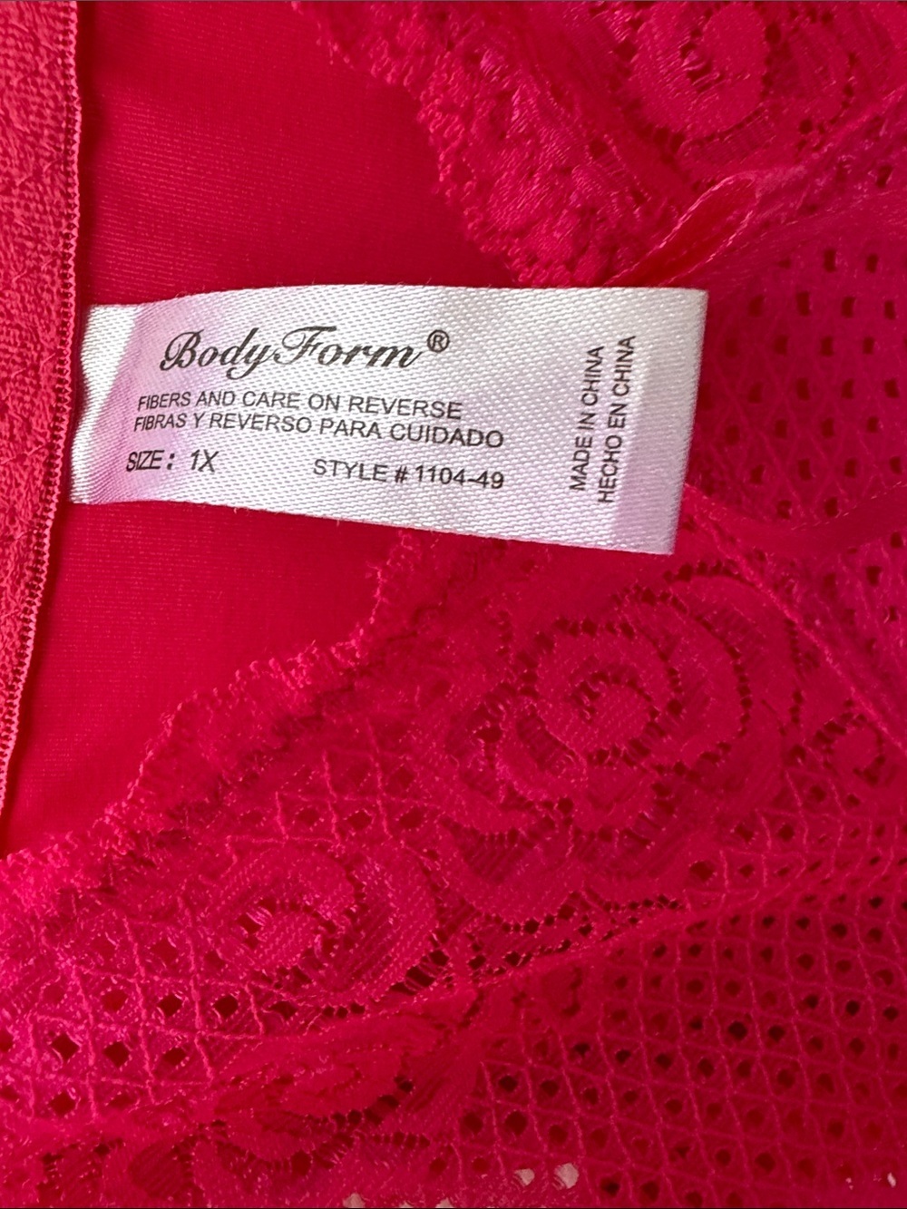 Fuchsia Lace-Trim Slip Dress with Adjustable Straps - Picture 5 of 7